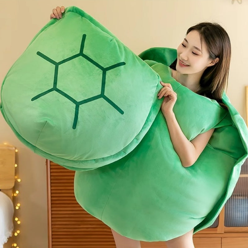 Turtle Shell Plush Pillow – Wearable Tortoise Back Cushion for Kids, Naps, Dress Up, Bedroom Decor and Cozy Relaxation