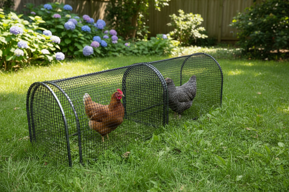 Folding Chicken Run Tunnel – 1-Meter Thickened Plastic Poultry Fence for Safe Outdoor Exercise, Backyard Roaming and Household Chicken Enclosures