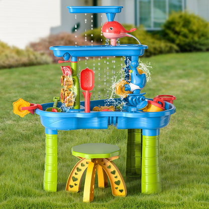 Children’s Sand & Water Play Table – Outdoor Beach Toy Set for Kids Ages 3–5, Creative DIY Fun for Boys & Girls