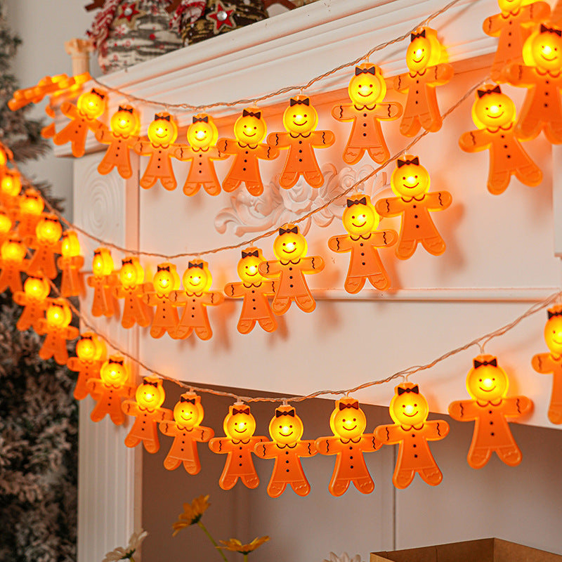 Gingerbread Man Christmas String Lights – 1.5M 10-LED Cute Holiday Garland for Trees, Bedrooms, Parties & Festive Home Décor