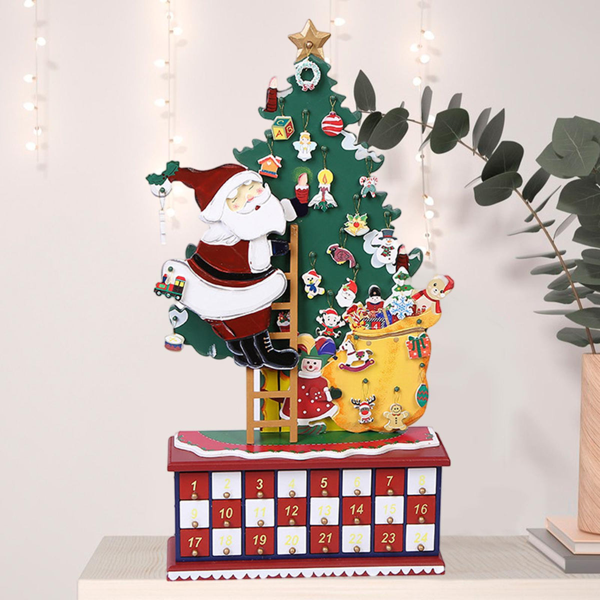 Christmas Tree Advent Calendar – 24-Day Hanging Ornament Countdown Decoration, Desktop Holiday Display for Home Christmas Party Festive Atmosphere