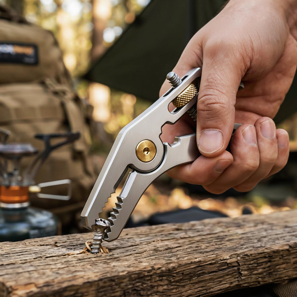 Stainless Steel Pocket Tool – 5-in-1 Compact EDC Wrench, Pliers and Screwdriver Multi Tool for Camping, Outdoor Survival, DIY and Home Repairs