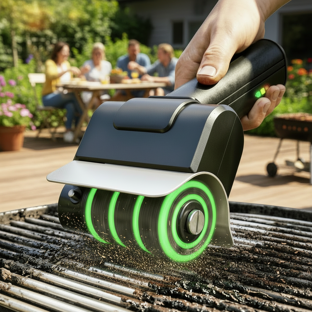 Rechargeable Electric Grill Brush – High-Speed Handheld BBQ Cleaner with Stainless Steel Brush Head for Fast, Powerful Grate and Barbecue Maintenance