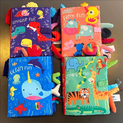 Baby Cloth Book –3D Soft Sensory Learning Toy for Infants with Interactive Pages, Early Development, Quiet Play and Tactile Exploration