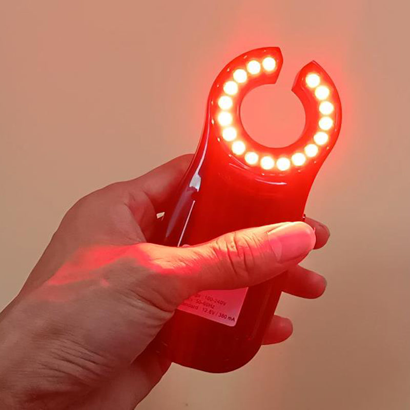 Handheld Vein Finder - Rechargeable Red-Light Vein Illuminator with an Open LED Ring Head