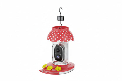 Solar Hummingbird Feeder with Camera- AI 2K Smart Feeder Captures Motion Videos, Bee-Proof, Perfect Christmas Gift