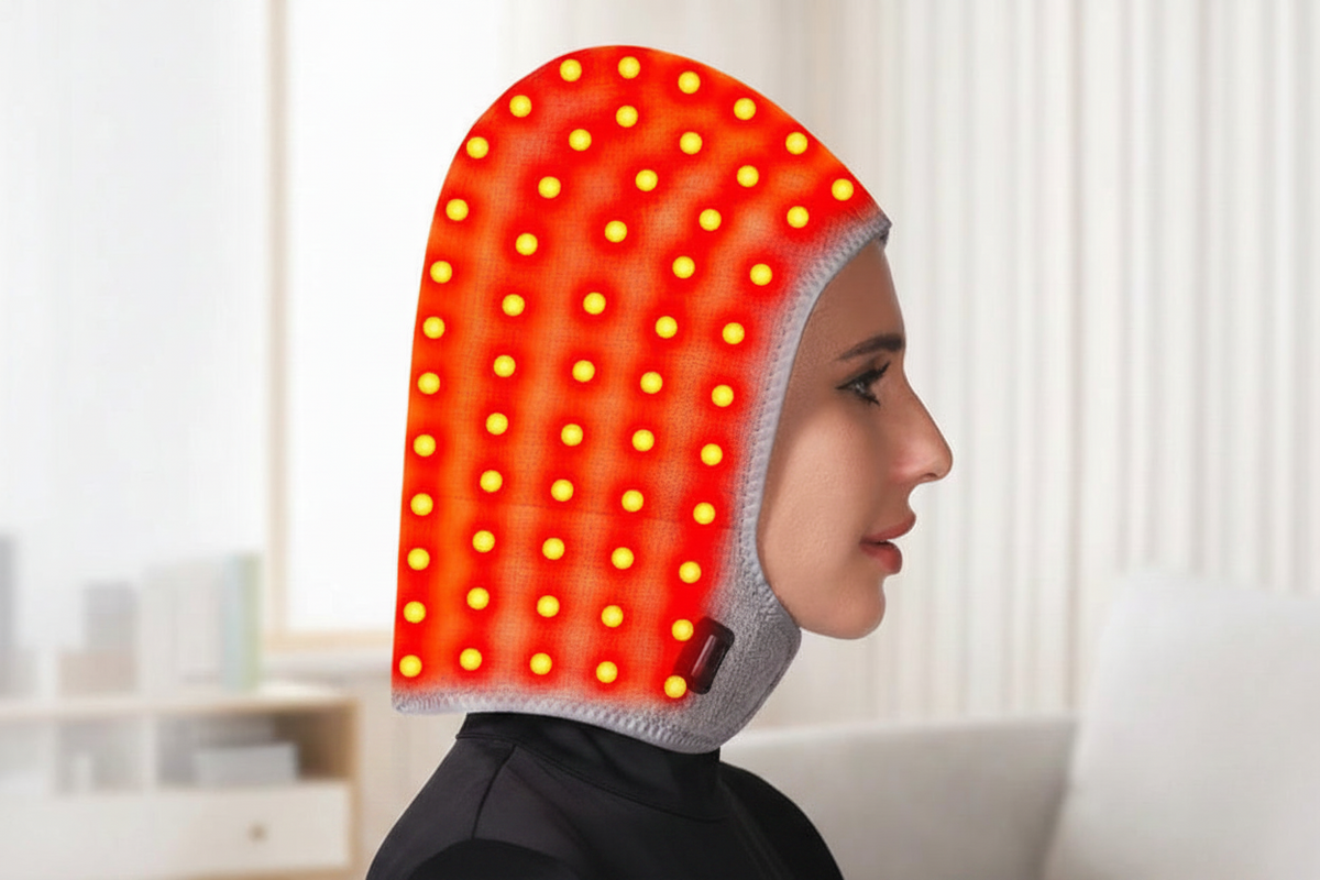 Red Light Heating Hat – Warm Head and Neck Relaxation Cap for Soothing Comfort, Stress Relief and Calming At-Home Rest Sessions