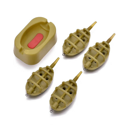 Inline Method Fishing Feeder Set – Flat Quick-Release Feeders with Mould for Precision Carp Fishing Performance