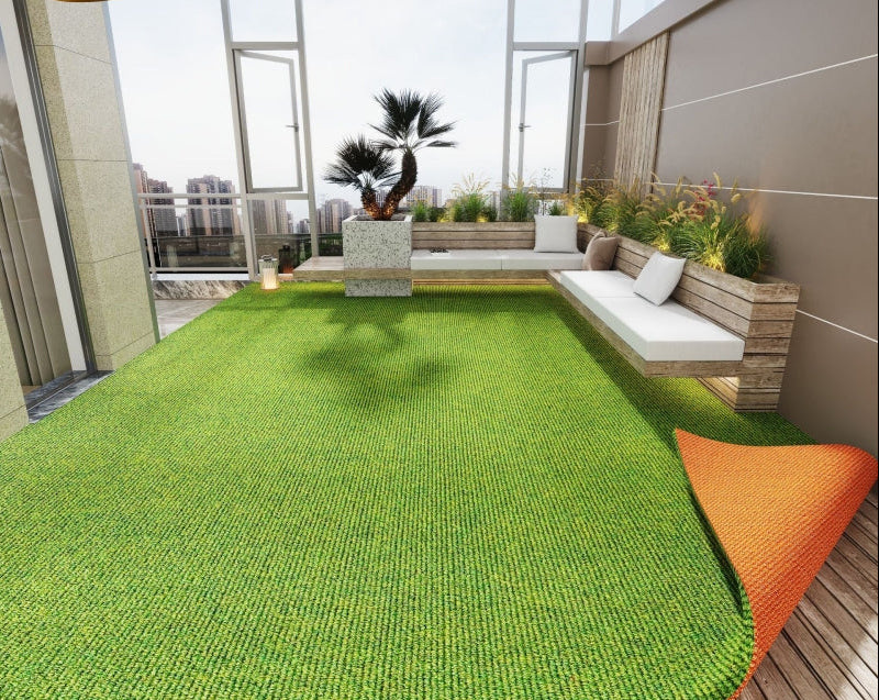 Faux Grass Area Rug – Non-Slip Artificial Turf Mat for Indoor and Outdoor Spaces, Doorways, Bedrooms and Noise-Reducing Floor Decor