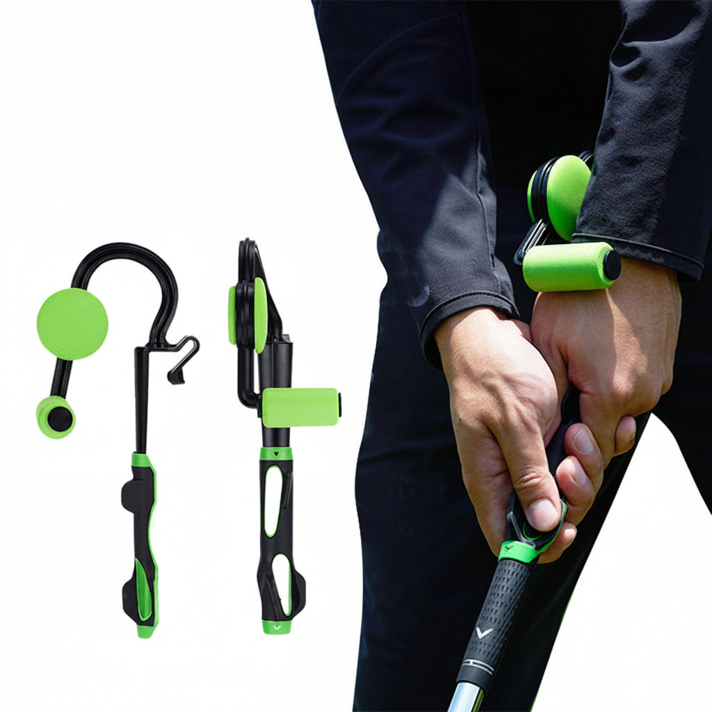 Golf Swing Trainer and Groove Tool – Posture Corrector with Club Cleaner and Sharpener for Practice, Alignment and Better Swing Mechanics