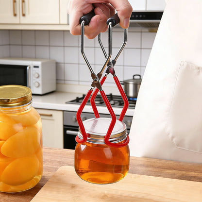 Stainless Steel Canning Jar Lifter – Grip Handle Tongs for Safely Handling Hot Mason Jars, Glass Containers and Home Preserving Projects