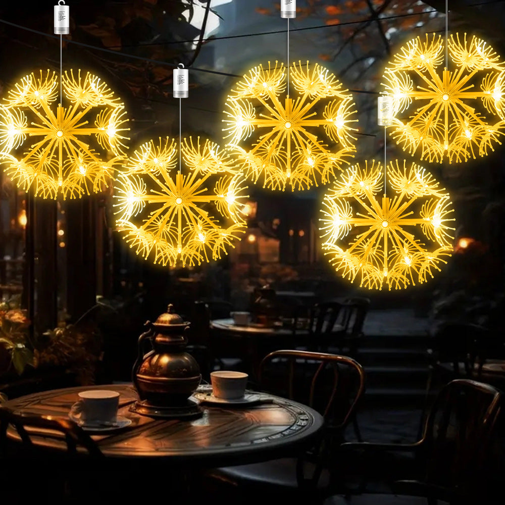 LED Dandelion Firework Lights – 19-LED 8-Mode Outdoor Starburst Lamps with Remote for Home, Weddings, Parties & Festive Holiday Décor
