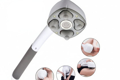 Multifunction Anion Electric Body Massage Hammer – 4 Massage Heads for Neck, Shoulders, Waist, Legs and Arms with Relaxing Deep Massage