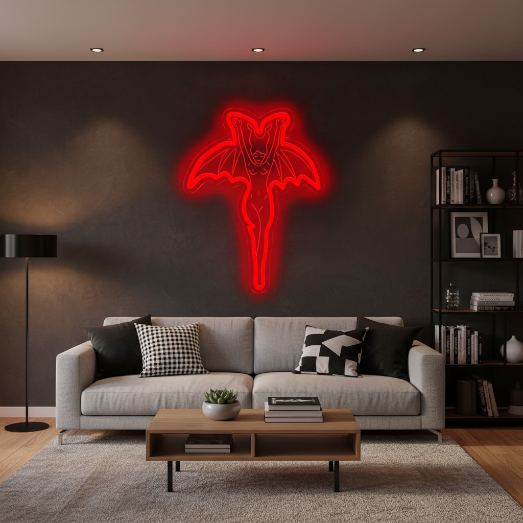 Vampire Halloween Neon Sign – Gothic LED Wall Light for Parties, Bedrooms and Haunted Decor with Spooky Ghost-Inspired Nighttime Ambience