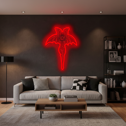 Vampire Halloween Neon Sign – Gothic LED Wall Light for Parties, Bedrooms and Haunted Decor with Spooky Ghost-Inspired Nighttime Ambience