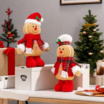Christmas Gingerbread Doll Figurine – Cute Creative Holiday Ornament for Home, Tabletop Display, Window Decoration & Festive Christmas Décor