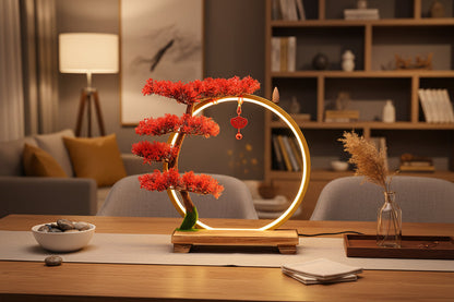 Chinese Zen LED Incense Ornament – Warm Light Ring Lamp with Backflow Display for Relaxing Atmosphere & Unique Home Decor