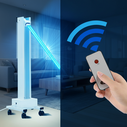 High-Power UV Disinfection Lamp – Mobile Germicidal Ozone Sterilization Light for Offices, Factories, Schools and Large Indoor Sanitizing Applications