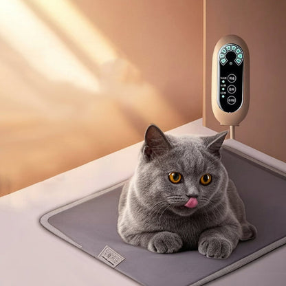 Smart Pet Heating Pad – Electric Heated Dog and Cat Bed Mat with Timer Sensor and Chew Resistant Cord