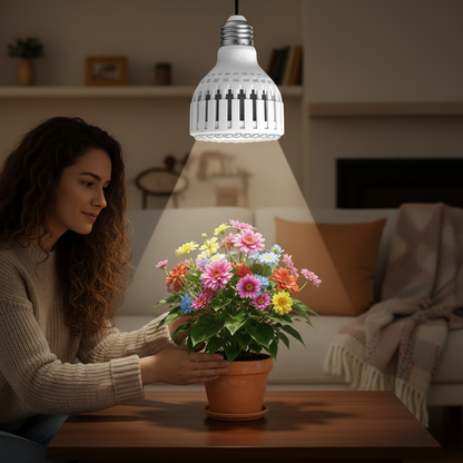 LED Grow Light Bulb – 12W Energy-Efficient Indoor Plant Lamp for Seedlings, Herbs, Vegetables, Houseplants and Year-Round Home Gardening