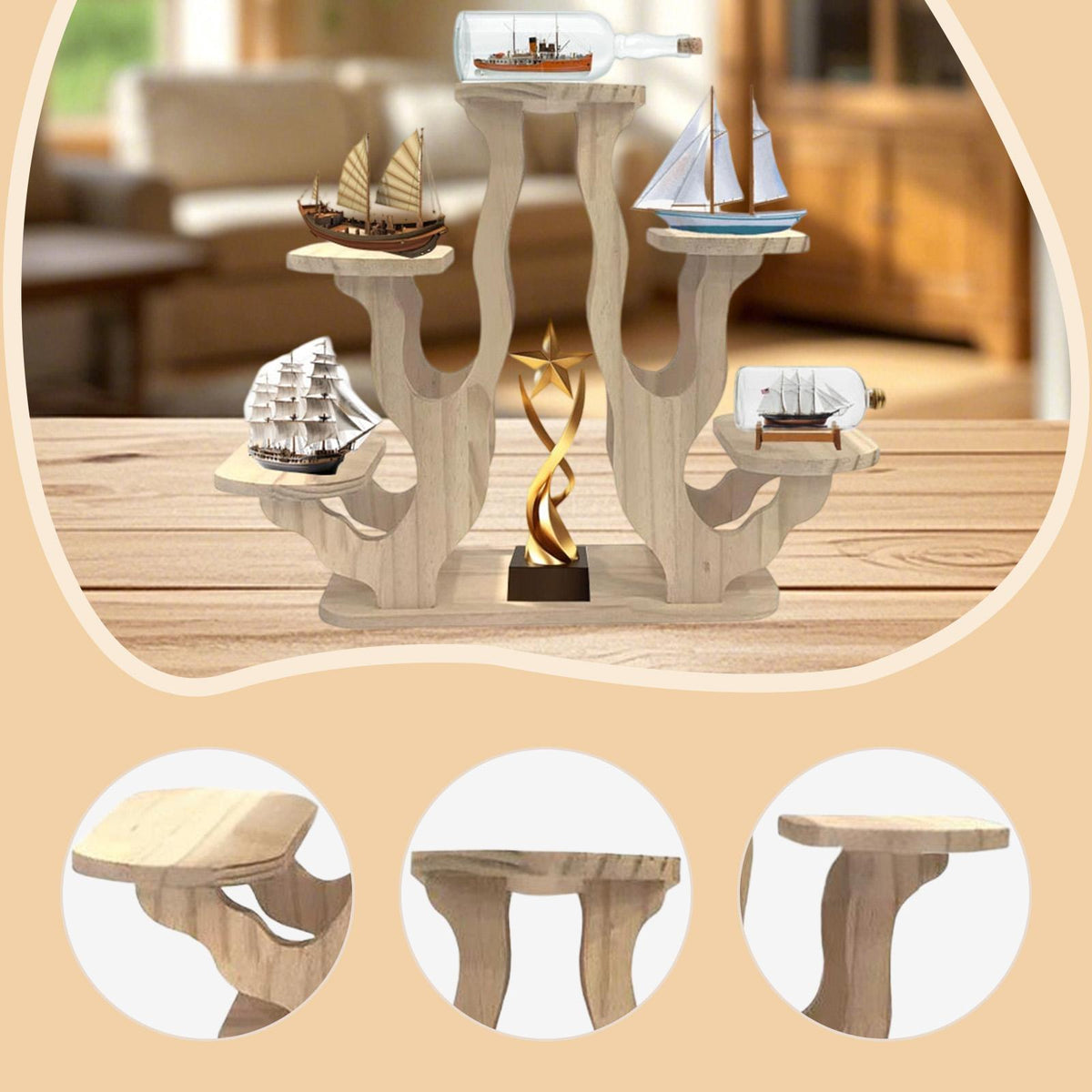 Desktop Display Stand – Multi Tier Plant and Collectible Rack for Figurines, Crafts and Home Office Decoration