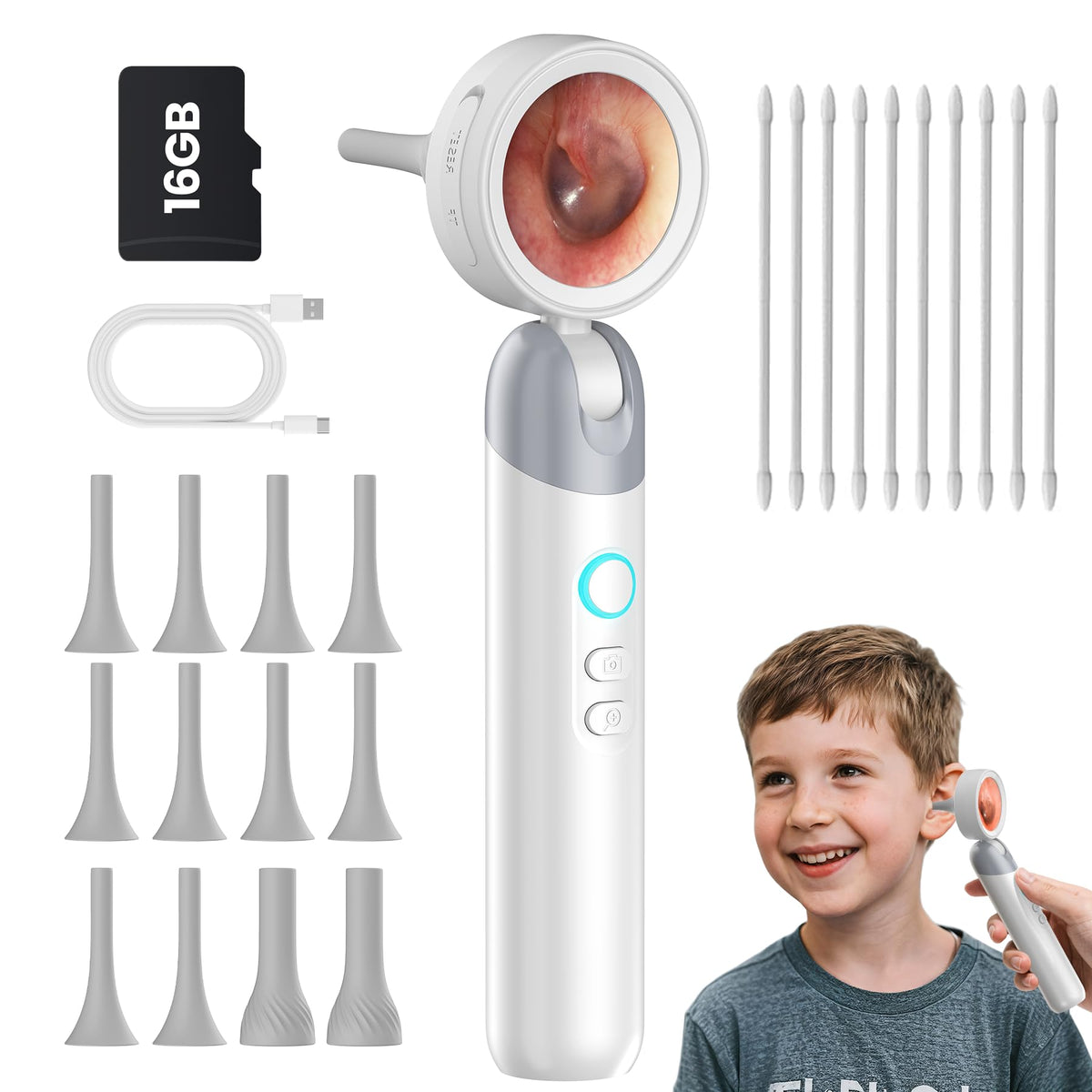 HD Visual Ear Camera – 1.8-Inch Screen Otoscope with Instant View and Recording for Kids, Adults, Dogs and Cats, Gentle Ear Cleaning Tool