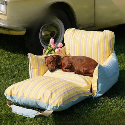 Washable Car Dog Bed – Warm Removable Travel Sleeping Pad for Small Dogs and Cats with Cozy Portable Seat Protection