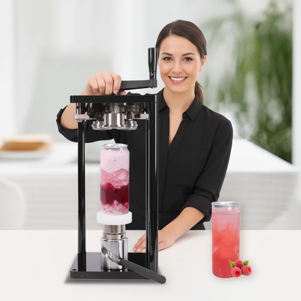Semi-Automatic Can Seamer – 40–170MM Filling and Sealing Machine for Beer, Soda and Aluminum Cans with Manual Easy-Open Operation