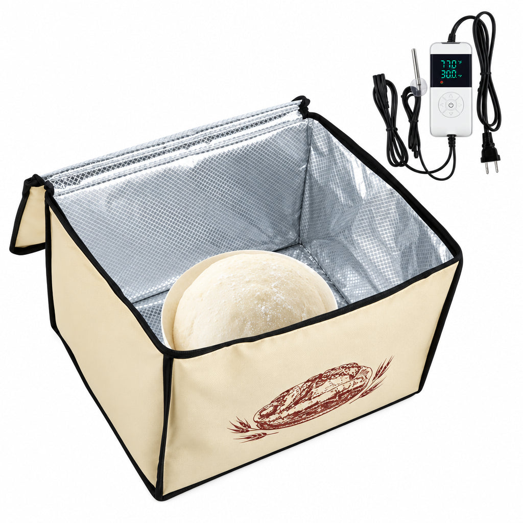 Collapsible Dough Proofing Box – Heated Bread Proofer with Adjustable Temperature and Timer for Consistent Fermentation and Homemade Baking