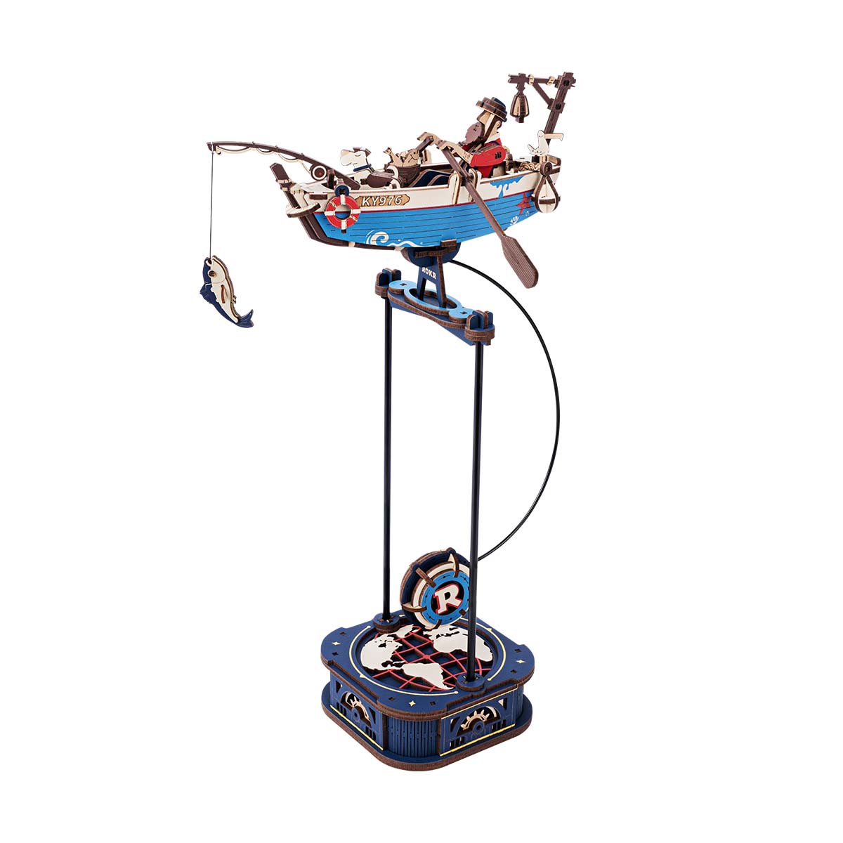 Robotime Ocean Fisher Puzzle – 3D Pendulum Toy Building Kit for Family, Colleagues, Home Décor & Creative Gift Ideas