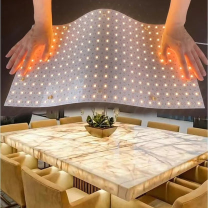 Flexible LED Panel Sheet – 490x245MM 24V 28W Backlight with 242 LEDs for Kitchen Counters, Marble, Signage and Advertising Displays