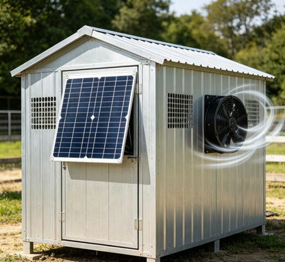 Solar Exhaust Fan Kit – 6-Inch Weatherproof Energy-Saving Ventilation for Greenhouses, RVs, Chicken Coops, Sheds and Dog Houses