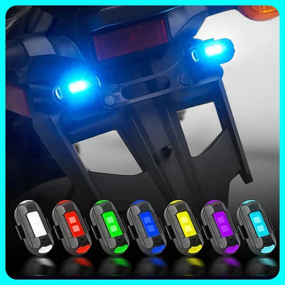 LED Anti-Collision Warning Light - 7-Color Strobe RC Drone Flash, Motorcycle Turn Signal Indicator for High-Visibility Safety