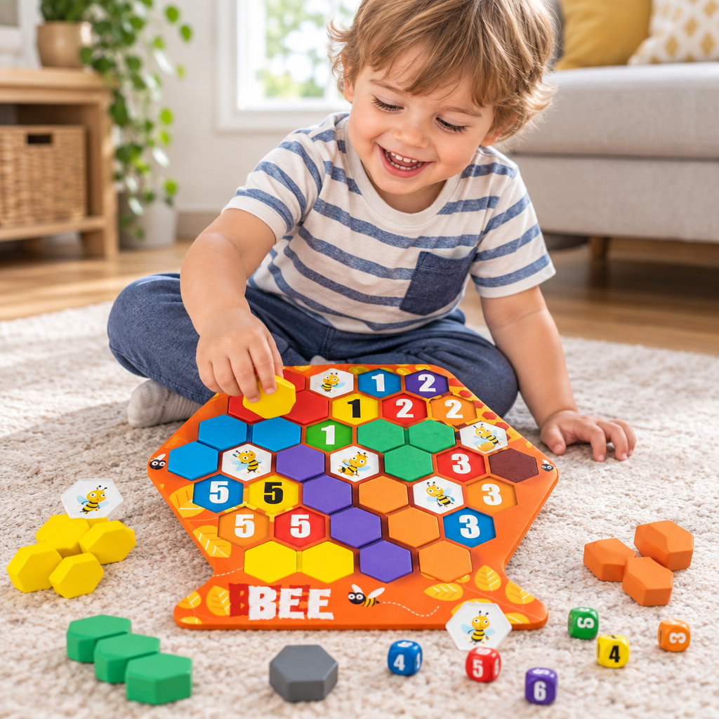 Honeycomb Building Puzzle Game – Versatile Children’s Educational Toy for Creative Construction, Pattern Learning, Problem Solving and Hands-On Family Play