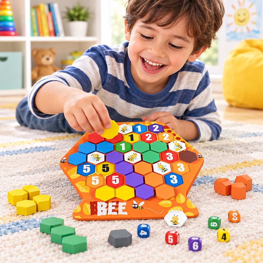Honeycomb Building Puzzle Game – Versatile Children’s Educational Toy for Creative Construction, Pattern Learning, Problem Solving and Hands-On Family Play