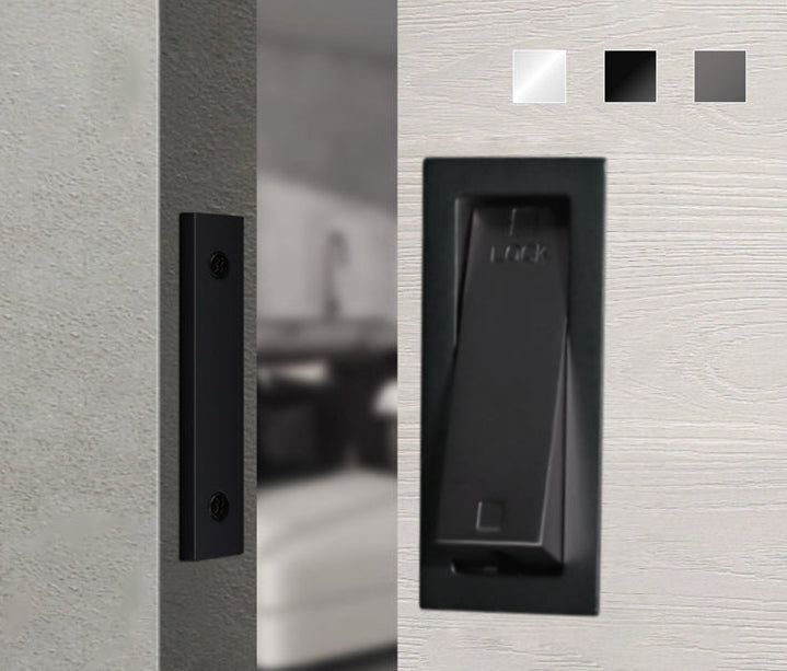 Invisible Push-Out Door Lock – Embedded Hardware Latch for Bathrooms, Barn Doors, Sliding Doors, Hidden Rooms and Minimalist Interior Security
