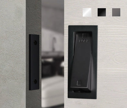 Invisible Push-Out Door Lock – Embedded Hardware Latch for Bathrooms, Barn Doors, Sliding Doors, Hidden Rooms and Minimalist Interior Security
