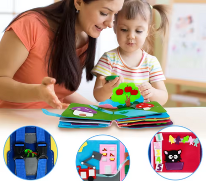 Felt Cloth Activity Book – 3D Soft Educational Baby Toy for Sensory Exploration, Early Learning, Quiet Play and Hands-On Development