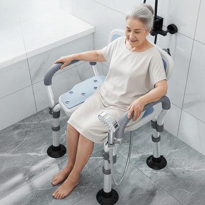 Japanese Anti-Slip Bath Stool – Foldable Shower Chair with Drainage Holes and Sturdy Support for Elderly, Pregnant and Everyday Bathroom Users