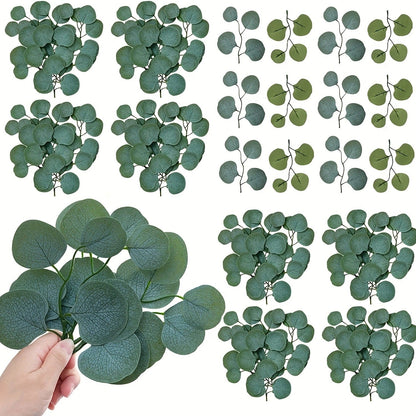 Artificial Eucalyptus Leaves Set – 50/100PCS Greenery Stems for Wedding, Christmas and Home DIY Decor