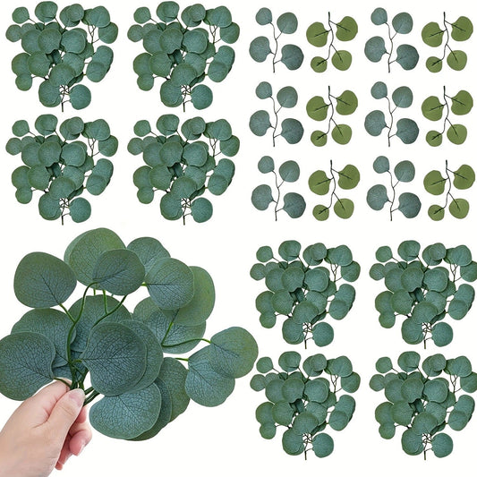 Artificial Eucalyptus Leaves Set – 50/100PCS Greenery Stems for Wedding, Christmas and Home DIY Decor