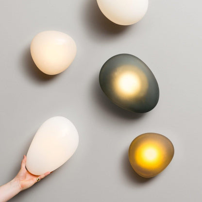 Nordic Pebble Wall Lamp – Creative Designer Shape Sconce for Studies, Bedrooms and Living Rooms with Modern Decorative Ambient Lighting