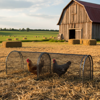 Folding Chicken Run Tunnel – 1-Meter Thickened Plastic Poultry Fence for Safe Outdoor Exercise, Backyard Roaming and Household Chicken Enclosures