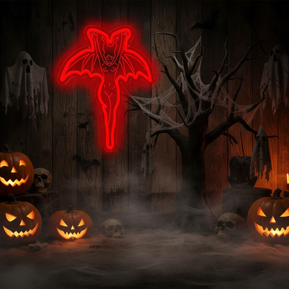 Vampire Halloween Neon Sign – Gothic LED Wall Light for Parties, Bedrooms and Haunted Decor with Spooky Ghost-Inspired Nighttime Ambience