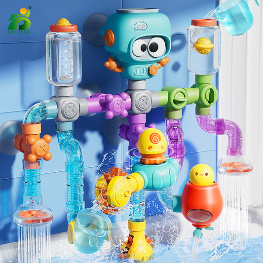 Baby Bath Toy Set with Strong Suction Cup - Spinner and Water Sprayer Game for Toddlers, Fun Educational Bath Toys for Kids Shower and Pool Play