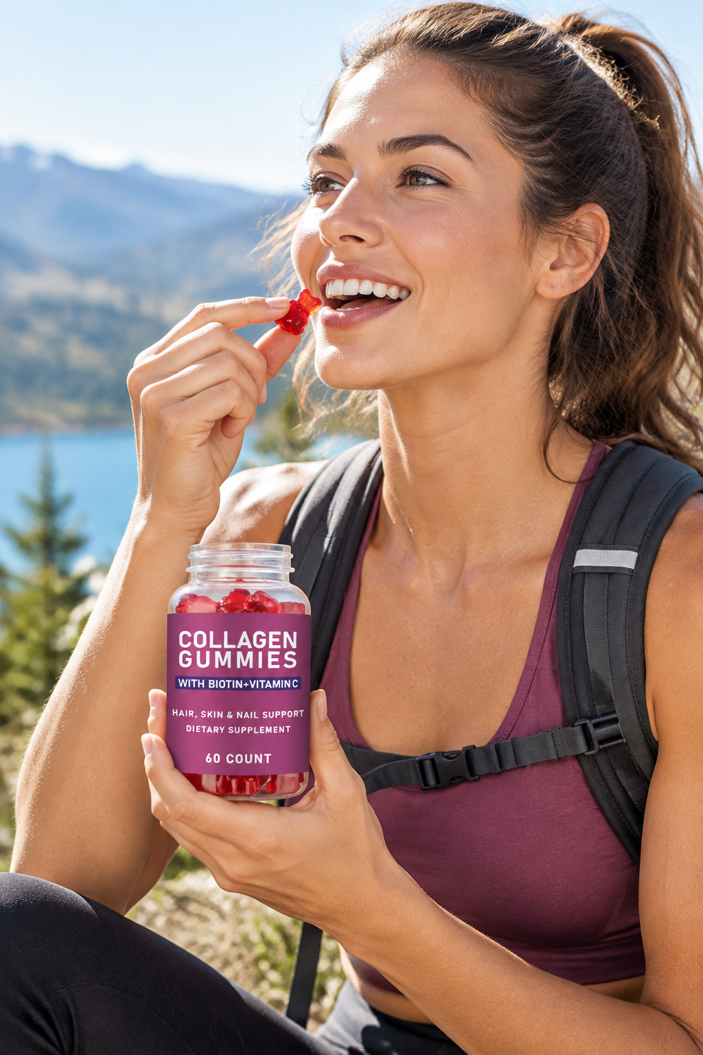 Collagen Biotin Gummy Bears – Chewable Daily Beauty Supplement with Collagen and Biotin in a Convenient, Delicious Gummy Format