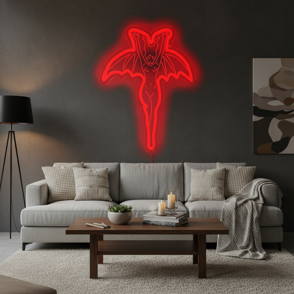 Vampire Halloween Neon Sign – Gothic LED Wall Light for Parties, Bedrooms and Haunted Decor with Spooky Ghost-Inspired Nighttime Ambience