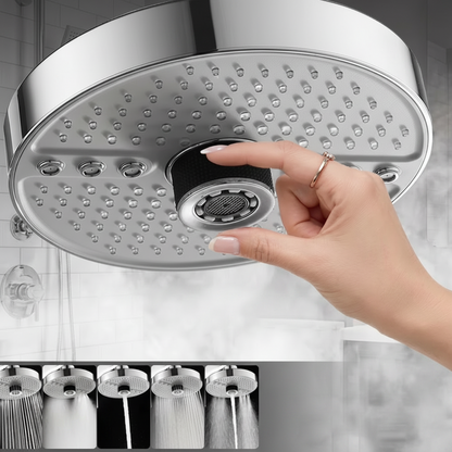 Rainfall Shower Head – 5-Mode Large 175MM High-Pressure Ceiling-Mounted Top Spray with Adjustable Flow for Luxurious Bathroom Shower Upgrades