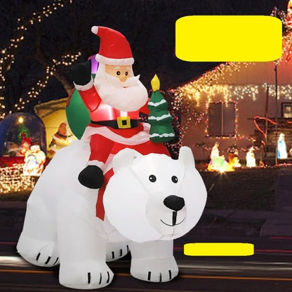 Inflatable Santa Riding Polar Bear – 2.1M Tall Christmas Outdoor Blow-Up Decoration with LED Lighting for Gardens, Yards, and Holiday Displays