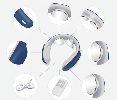 Smart Neck Massager – Wireless Heated Electric Pulse Device with 3 Modes and 15 Levels for Relaxation, Comfort and Muscle Recovery